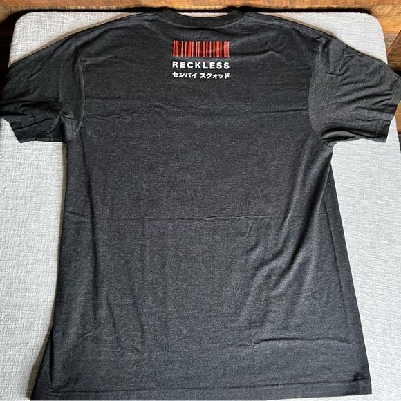 Senpai Squad RECKLESS T-Shirt, Women/Men Unisex, Charcoal, Various Sizes. NWT! - Picture 4 of 7